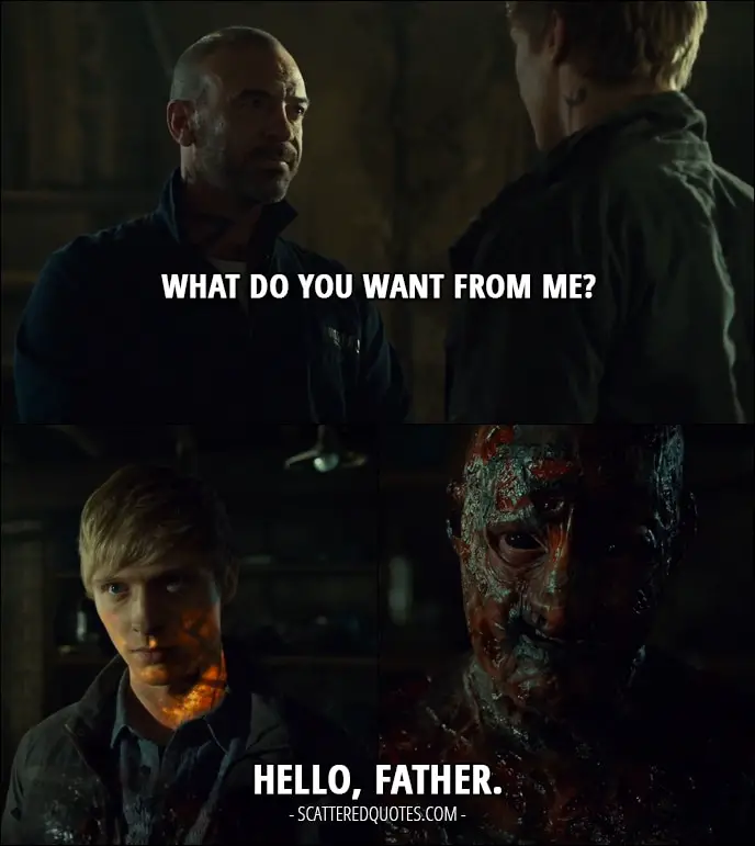 Quote from Shadowhunters 2x15 - Valentine Morgenstern: What do you want from me? Sebastian Verlac: Hello, Father.