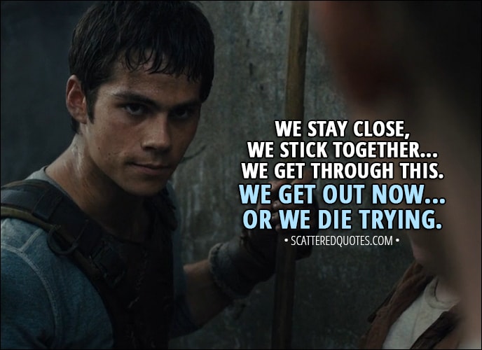 We get out now... or we die trying. | Scattered Quotes