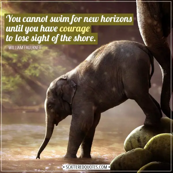 Courage Quotes | You cannot swim for new horizons until you have courage to lose sight of the shore. - William Faulkner