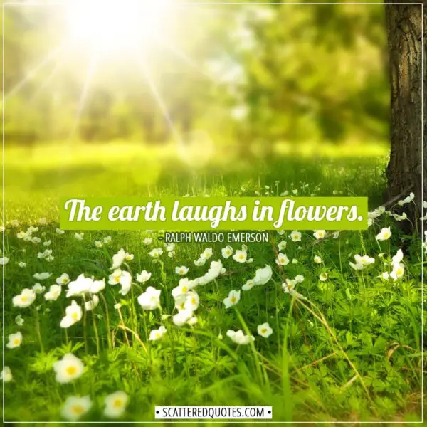 Earth Quotes | The earth laughs in flowers. - Ralph Waldo Emerson