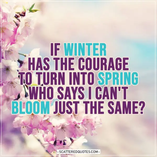 Spring Quotes | If winter has the courage to turn into spring who says I can't bloom just the same?