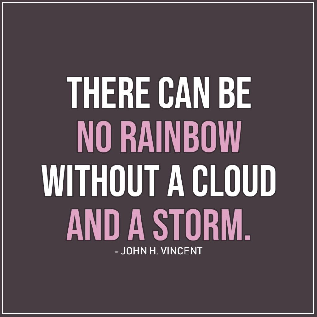 Sad Quote | There can be no rainbow without a cloud and a storm. - John H. Vincent