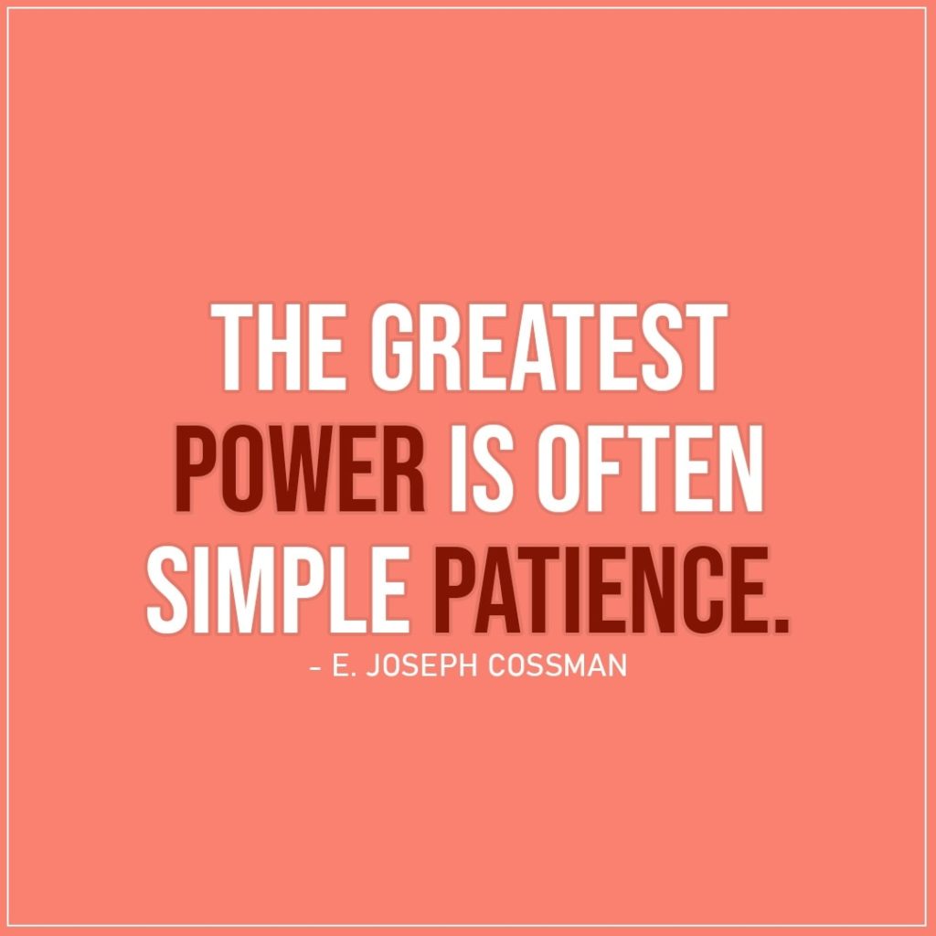 Quote about Power | The greatest power is often simple patience. - E. Joseph Cossman
