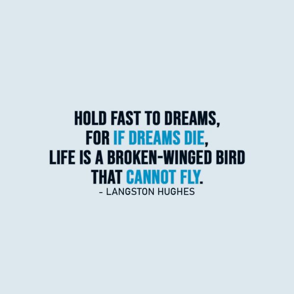 Dreams Quotes | Hold fast to dreams, for if dreams die, life is a broken-winged bird that cannot fly. - Langston Hughes