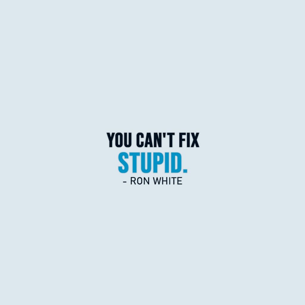Famous Quotes | You can't fix stupid. - Ron White