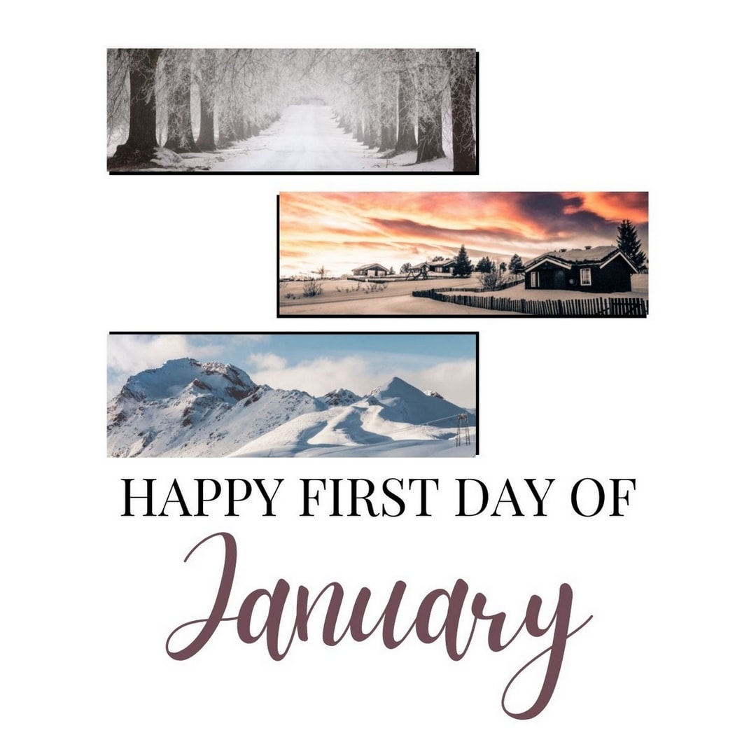 Month of January Quote: Happy first day of January.