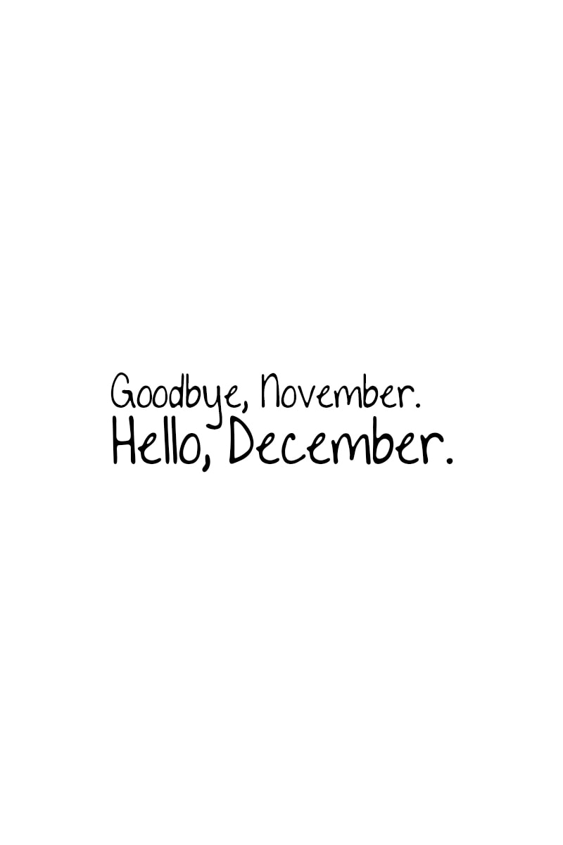 December Quote: Goodbye, November. Hello, December.