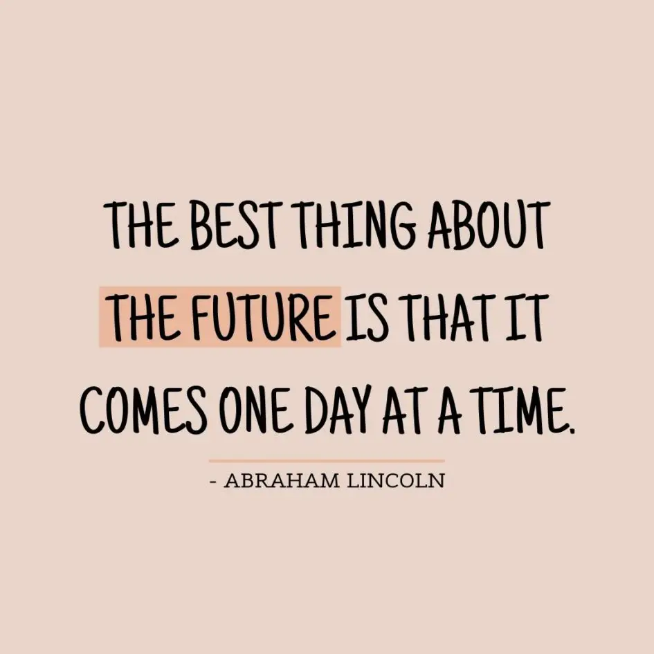 Quote about Future | The best thing about the future is that it comes one day at a time. - Abraham Lincoln