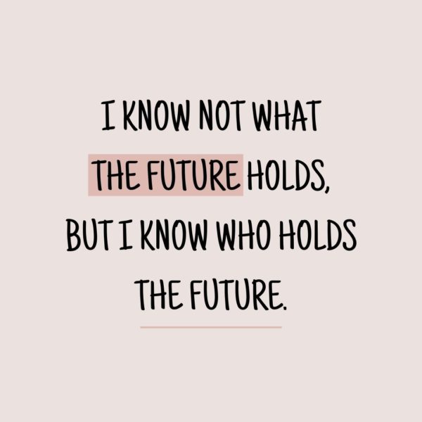 Quote about Future | I know not what the future holds, but I know who holds the future. - Proverb
