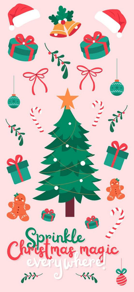 Christmas Wallpaper 20 - Pastel Background - small version