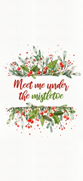 Christmas Wallpaper with Quote: "Meet me under the mistletoe."