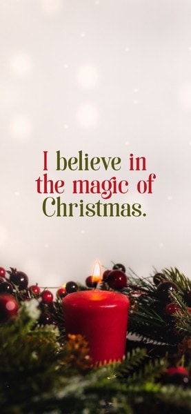 Christmas Wallpaper with Quote: "I believe in the magic of Christmas."