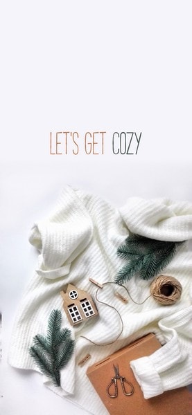 Christmas Wallpaper with Quote: "Let's get cozy."