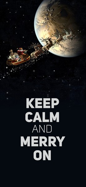 Christmas Wallpaper with Quote: "Keep calm and merry on!"