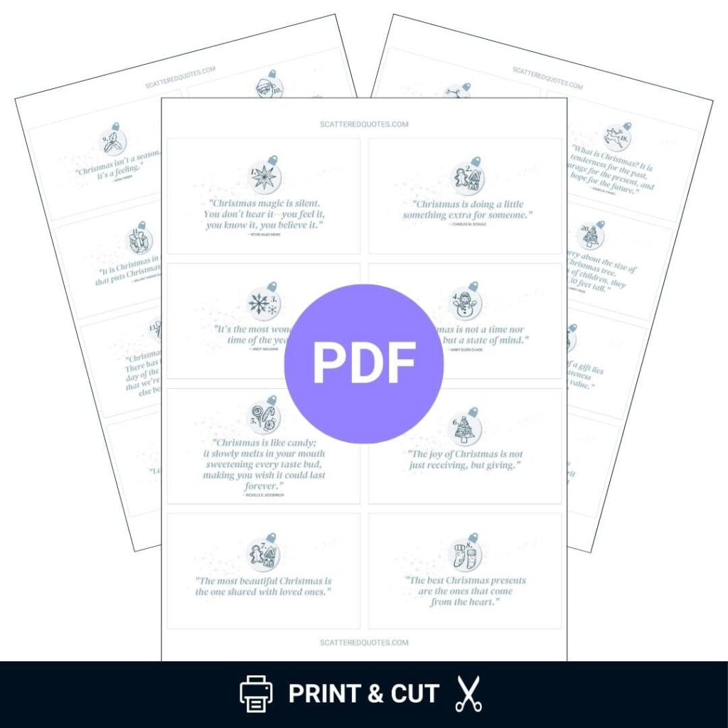 Christmas Quotes Printable for DIY Advent Calendars