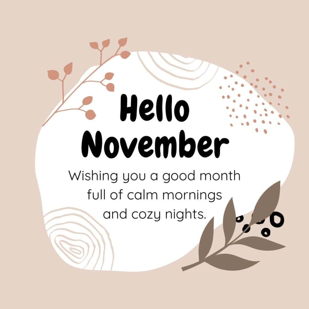 Hello November! Wishing you a good month full of calm mornings and cozy nights.