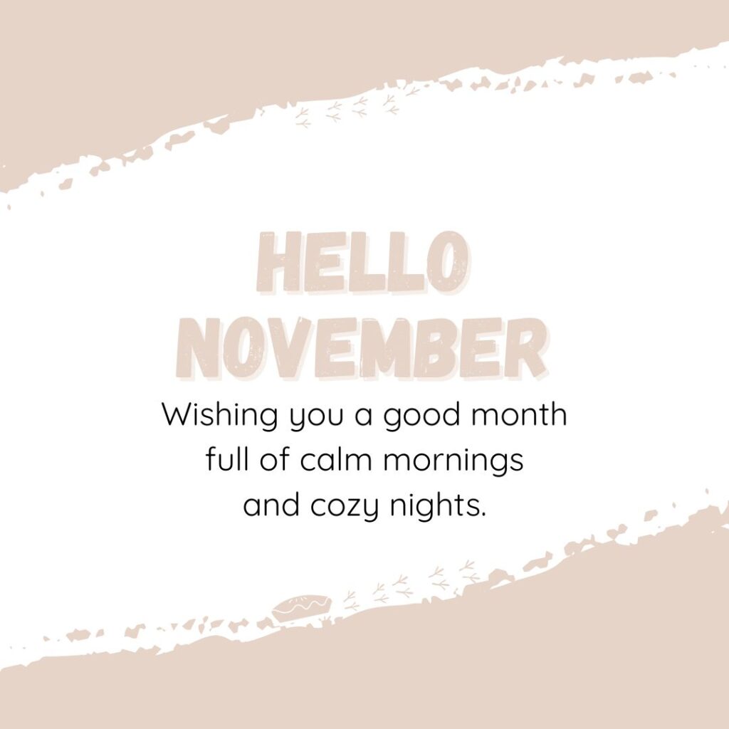 Hello November! Wishing you a good month full of calm mornings and cozy nights.