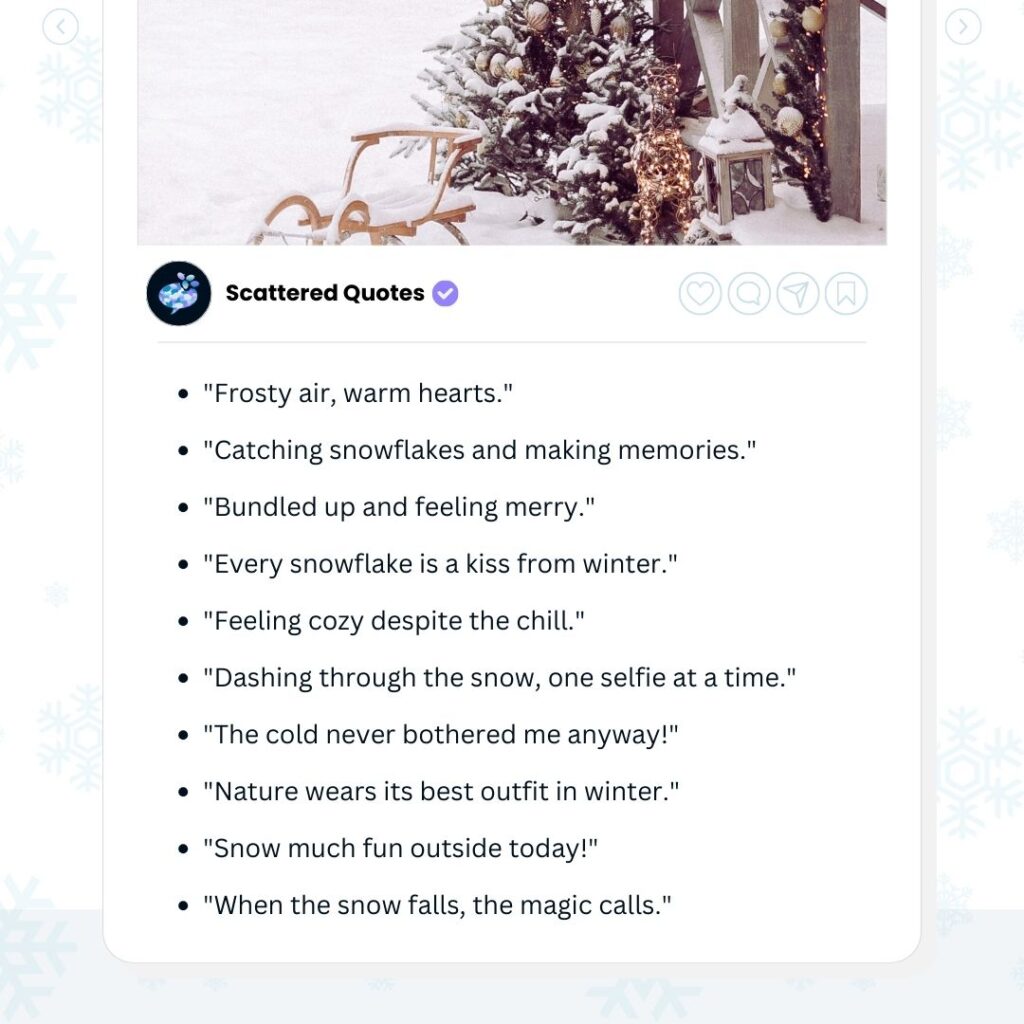 Christmas Outside Captions