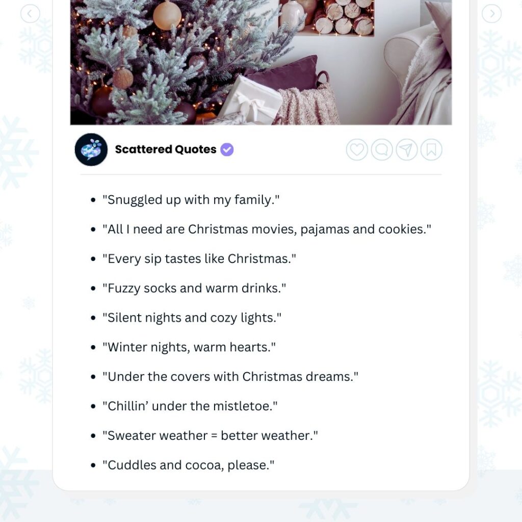 Cozy Christmas Captions