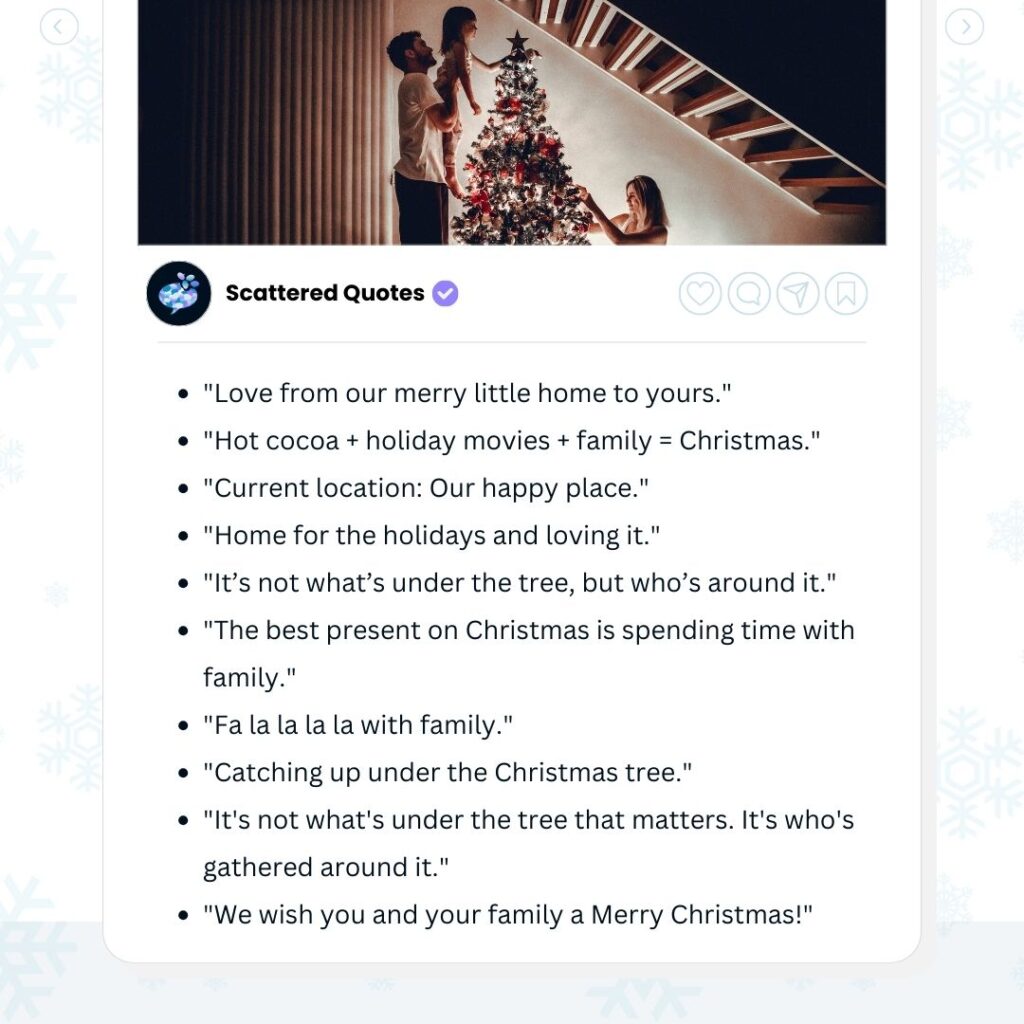 Family Christmas Captions
