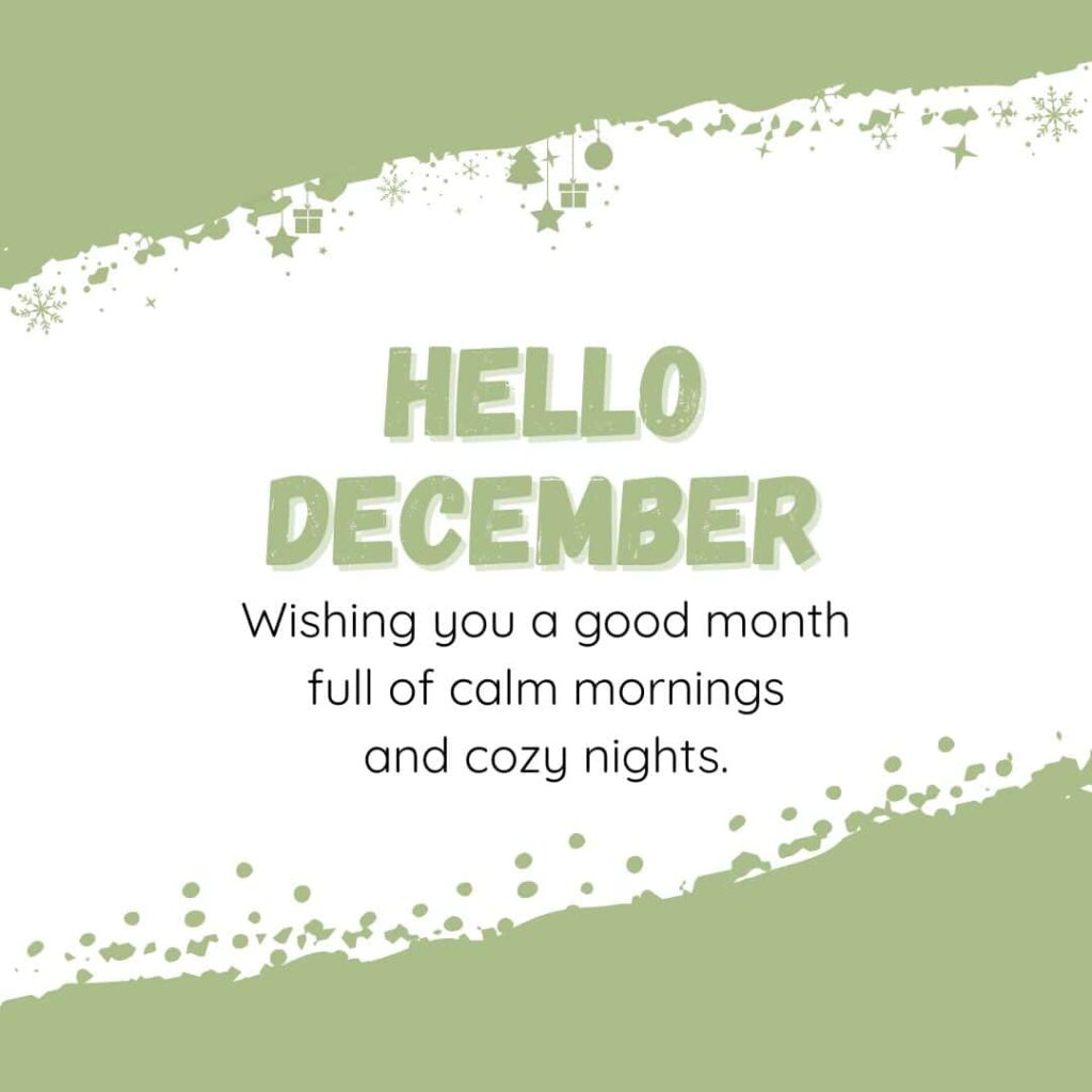 Hello December! Wishing you a good month full of calm mornings and cozy nights.