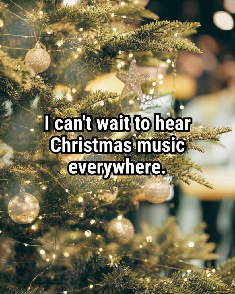 Relatable Christmas Quote: "I can't wait to hear Christmas music everywhere."
