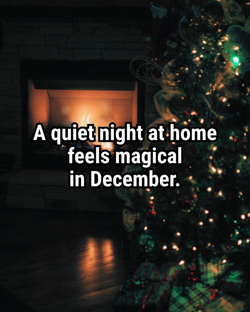 Relatable Christmas Quote: "A quiet night at home feels magical in December."