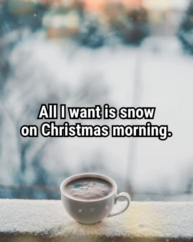 Relatable Christmas Quote: "All I want is snow on Christmas morning."