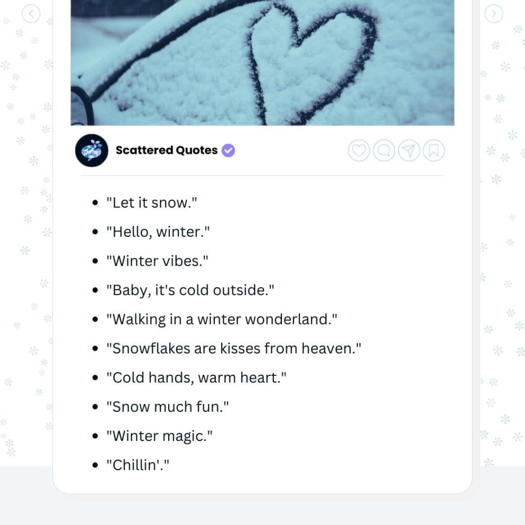 Short Winter Captions