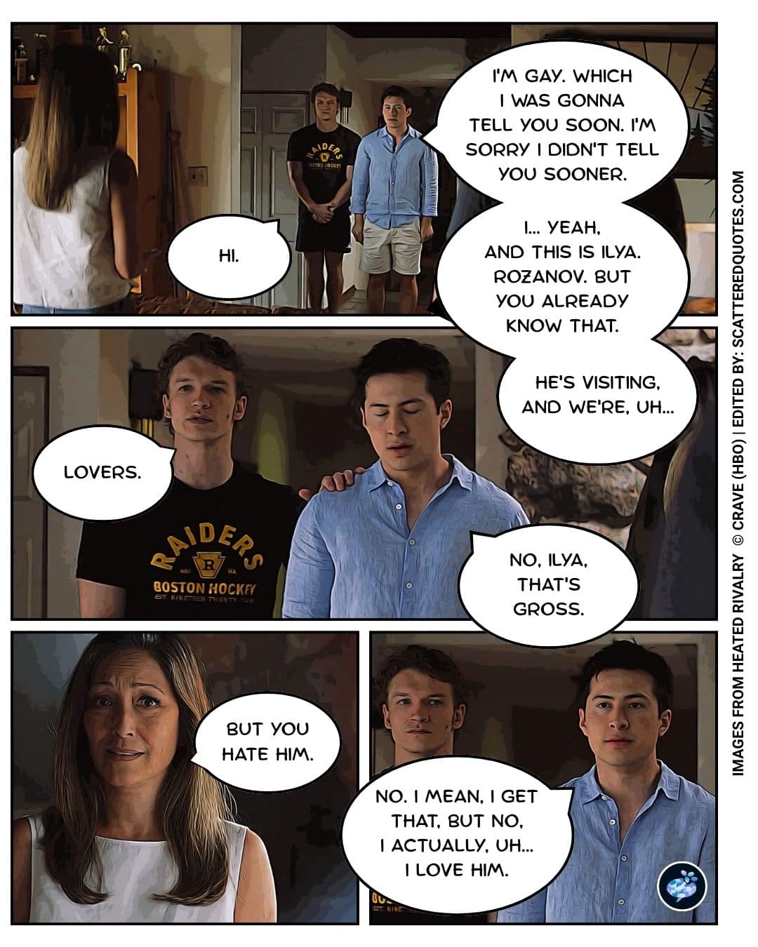 Heated Rivalry Quote: "I'm gay. Which I was gonna tell you soon." - 1x06