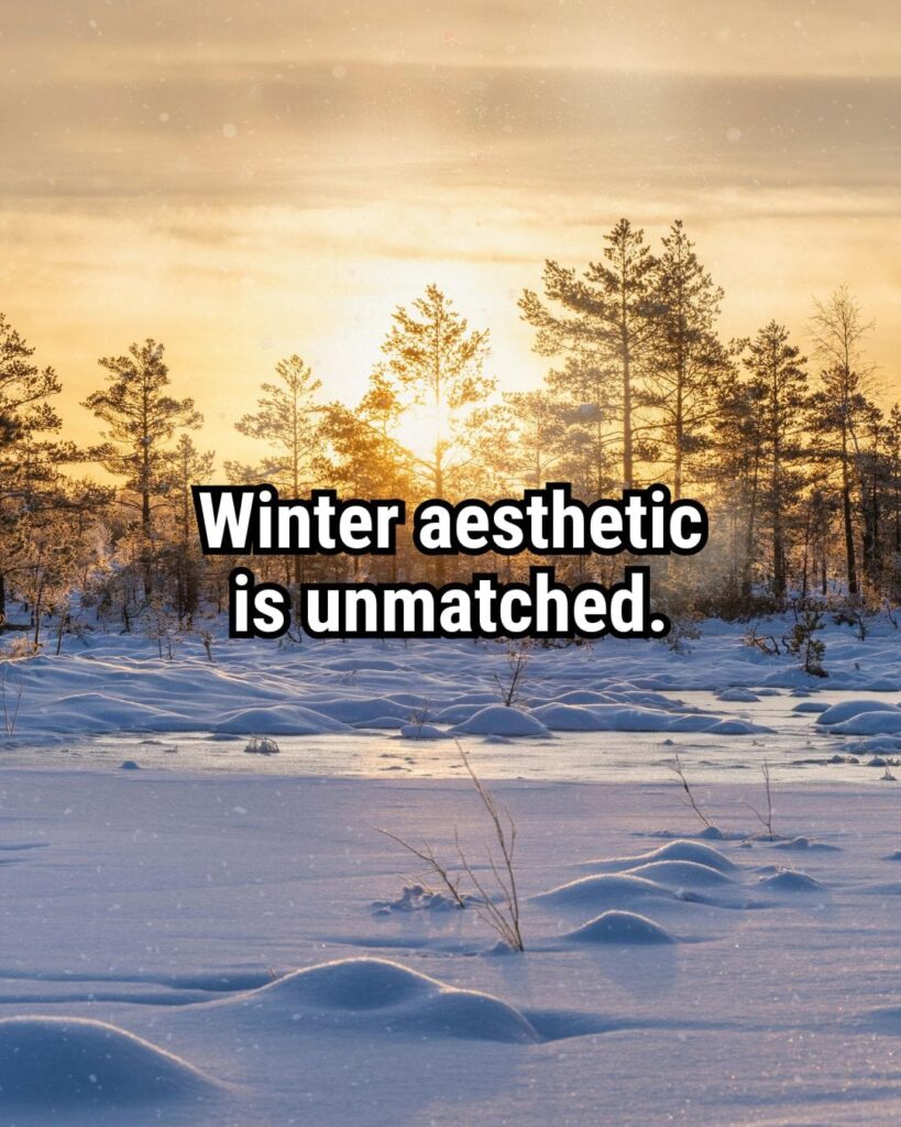 Relatable Quote about Winter: "Winter aesthetic is unmatched."