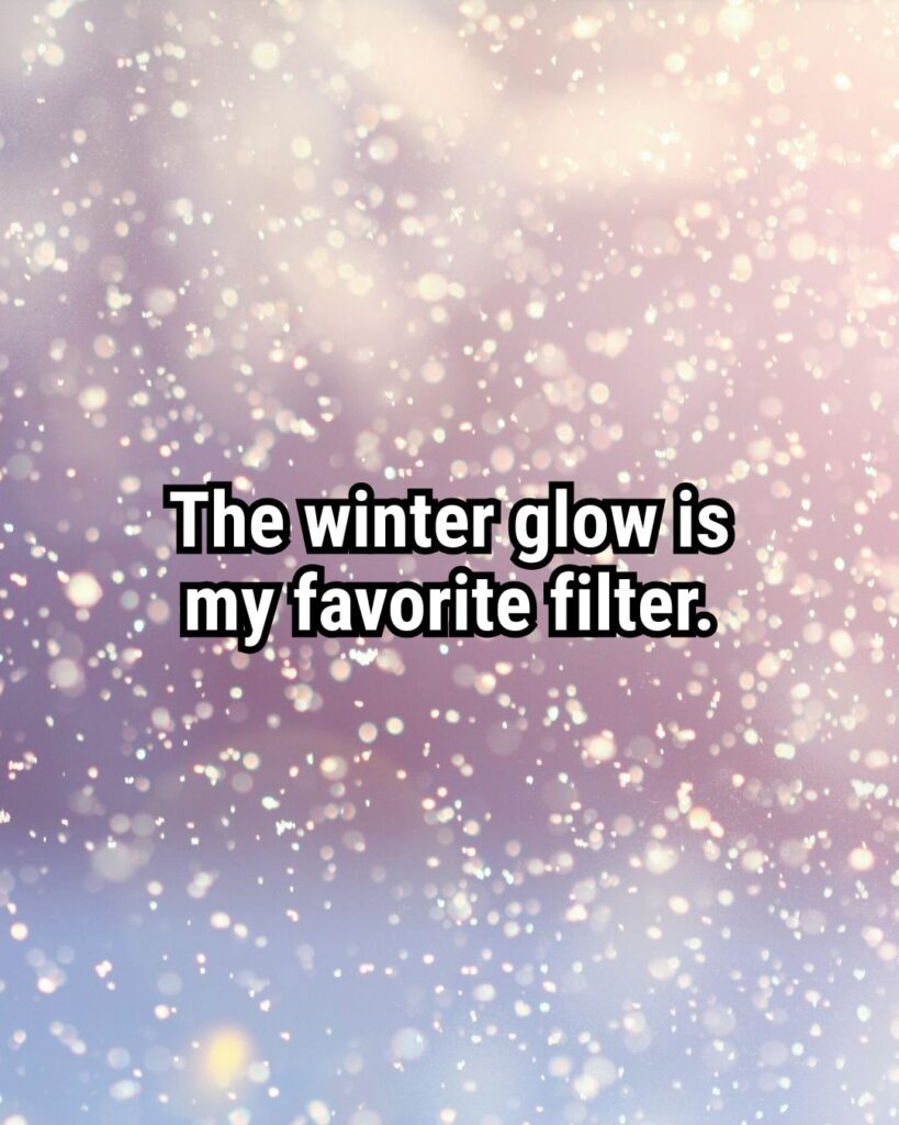 Relatable Quote about Winter: "The winter glow is my favorite filter."