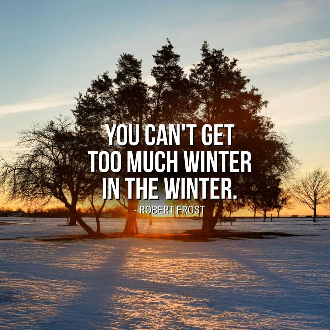 Quote about Winter: "You can't get too much winter in the winter." - Robert Frost